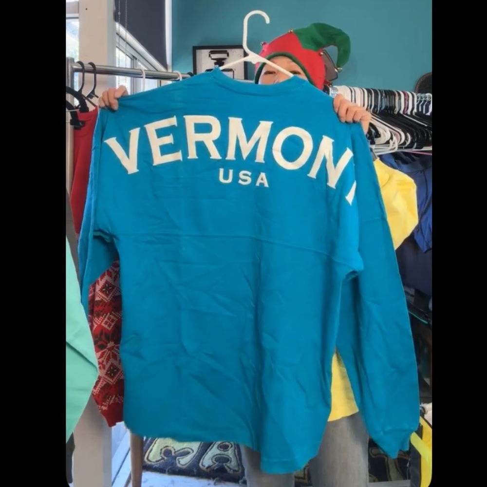 NEW Spirit Jersey Vermont USA Long Sleeve Crewneck Shirt 100% Cotton